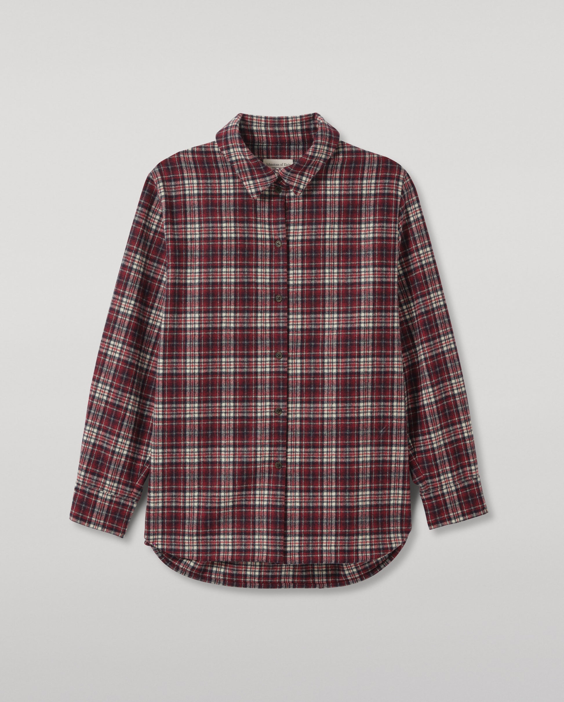JOHNSTONS OF ELGIN WOMENS CLANLASS WOOL CASHMERE OVERSHIRT 90% WOOL, 10% CASHMERE TB000842RU7842
