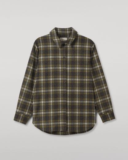 JOHNSTONS OF ELGIN WOMENS CLANLASS WOOL CASHMERE OVERSHIRT 90% WOOL, 10% CASHMERE TB000842RU7843