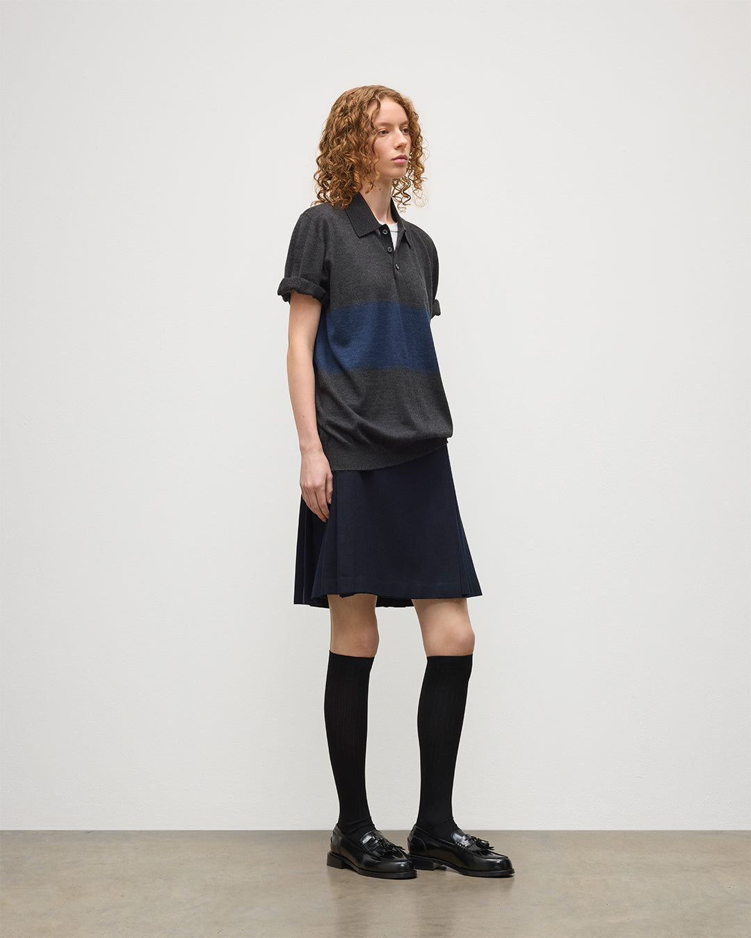 JOHNSTONS OF ELGIN LE KILT SHORT NAVY & BLACK KILT TB000845RU7752