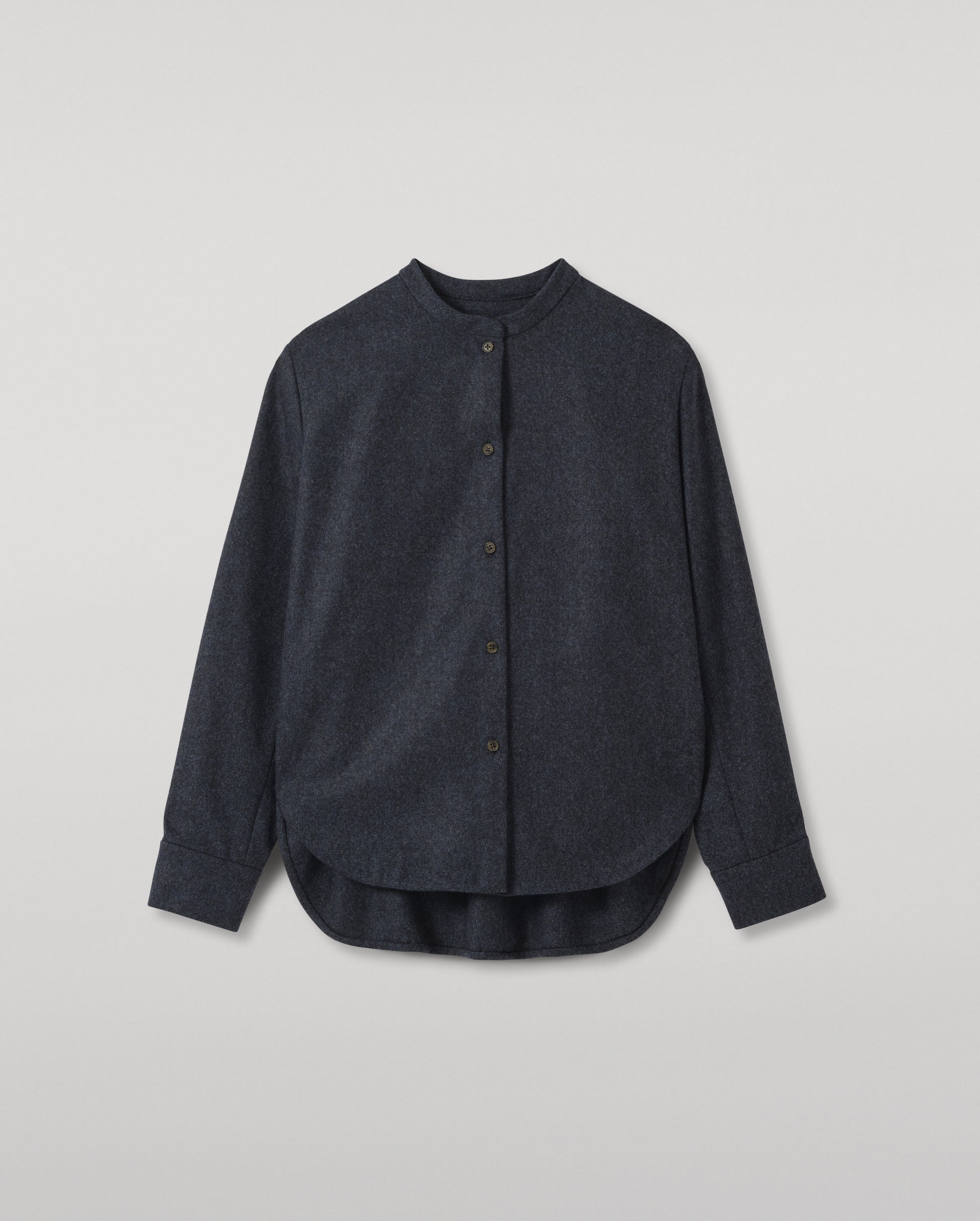 JOHNSTONS OF ELGIN WOMENS ETAIN WOOL CASHMERE GRANDAD SHIRT 90% WOOL, 10% CASHMERE TB000857RU7845