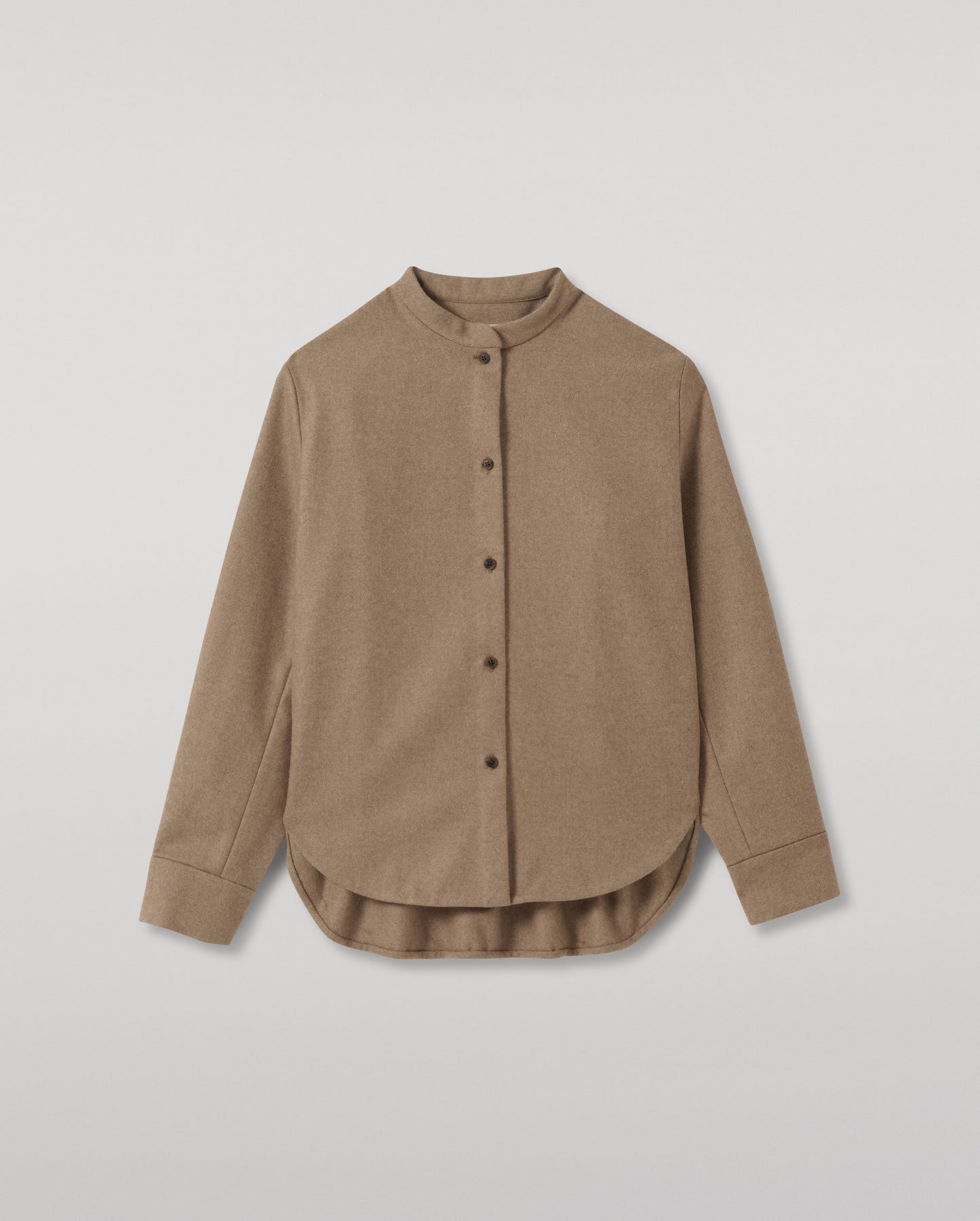 JOHNSTONS OF ELGIN WOMENS ETAIN WOOL CASHMERE GRANDAD SHIRT 90% WOOL, 10% CASHMERE TB000857RU7880