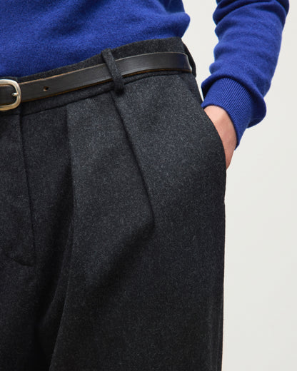 JOHNSTONS OF ELGIN WOMENS MACARA WOOL CM PLEATED TROUSERS 90% WOOL, 10% CASHMERE TB000858RU7882