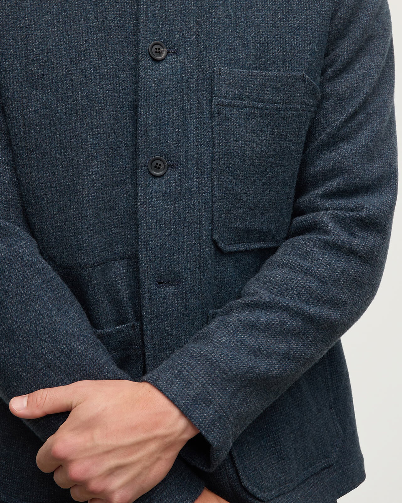 Johnstons of Elgin Men's Tailoring Navy Weavers Jacket TD000429RU7472