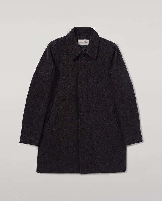 Johnstons of Elgin Men's Tailoring Shale Modern Twill Wool Grey Car Coat side view TD000473RU7680