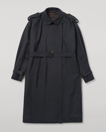 JOHNSTONS OF ELGIN WOMENS THREAVE WOOL TRENCH COAT 100% WOOL TD000525RU7840