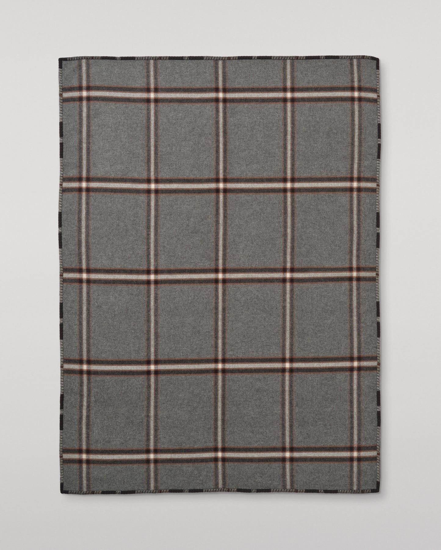 Johnstons of Elgin 100% Wool Black and Brown Plaid Blanket TD000535RU6952ONE