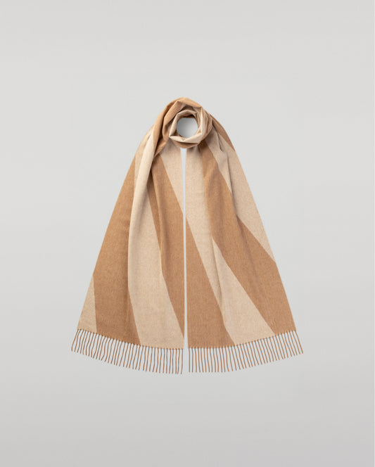 Johnstons of Elgin Chevron Cashmere Vicuña Wide Scarf on a white background TV0000010817
