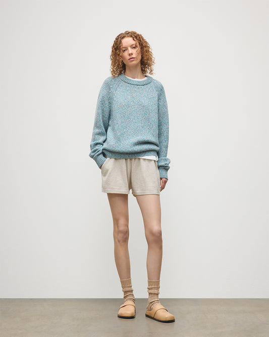 JOHNSTONS OF ELGIN  FYFE CREW SWEATER BLUE 100% CASHMERE UAC05753006779
