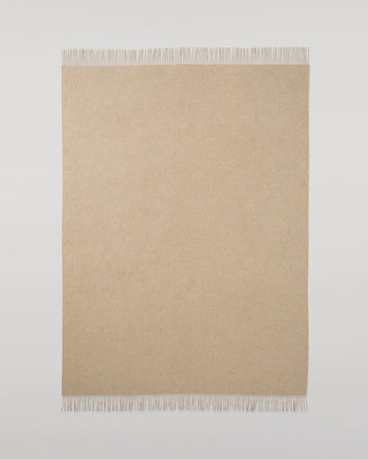 Johnstons of Elgin Interiors Collection Otter & Oatmeal Reversible Cashmere Throw on a grey background  WA000013RU7622ONE