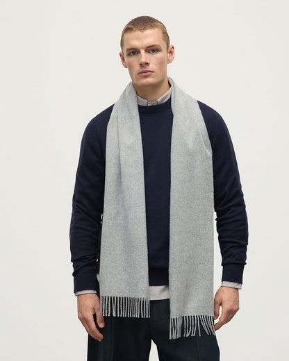 Johnstons of Elgin Woven Accessory Light Grey Cashmere Scarf WA000016HA0200ONE