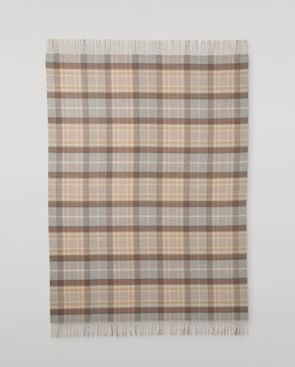 Johnstons of Elgin Natural Mackellar Reclaimed Cashmere Blanket, Reversible, with fringe finish WA002657RU7823ONE
