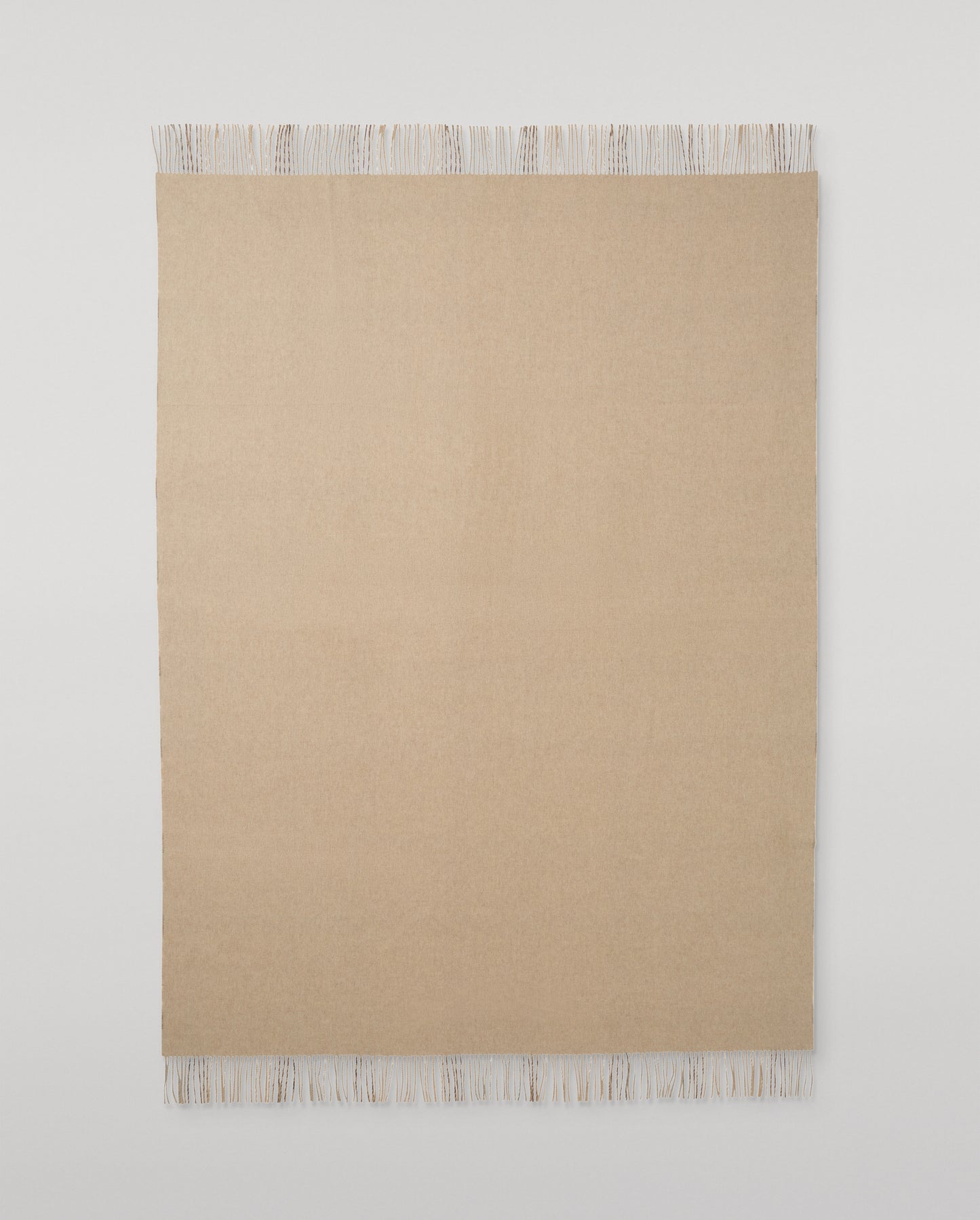 Johnstons of Elgin Natural Mackellar Reclaimed Cashmere Blanket, Reversible, with fringe finish WA002657RU7823ONE