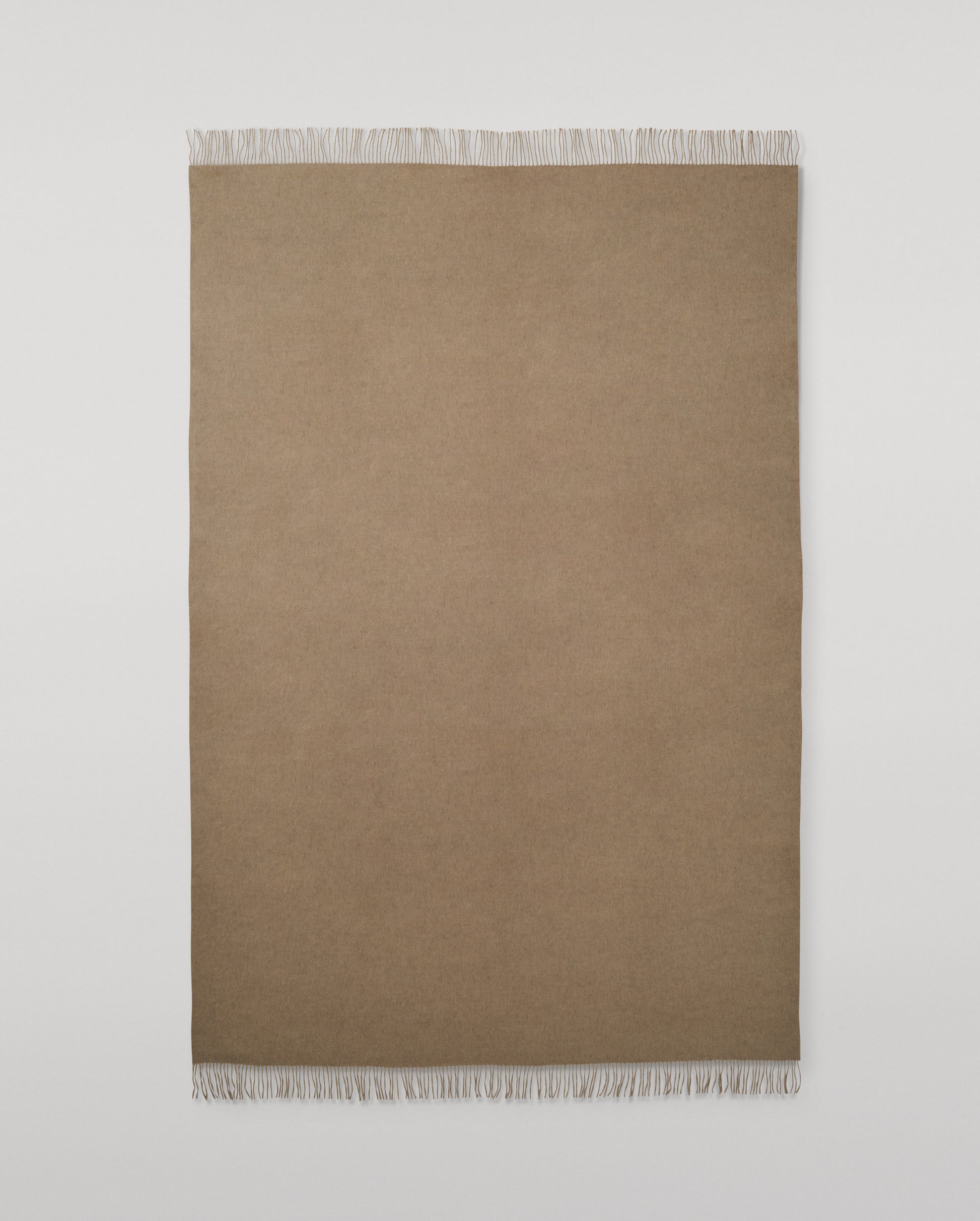 Johnstons of Elgin Interiors Collection Otter & Oatmeal Reversible Cashmere Bed Throw on a white background  WA001374RU7621ONE