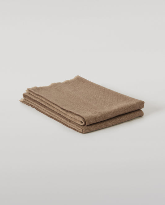 Johnstons of Elgin Mountain Twill Cashmere Blanket in Natural WA002639RU7756ONE