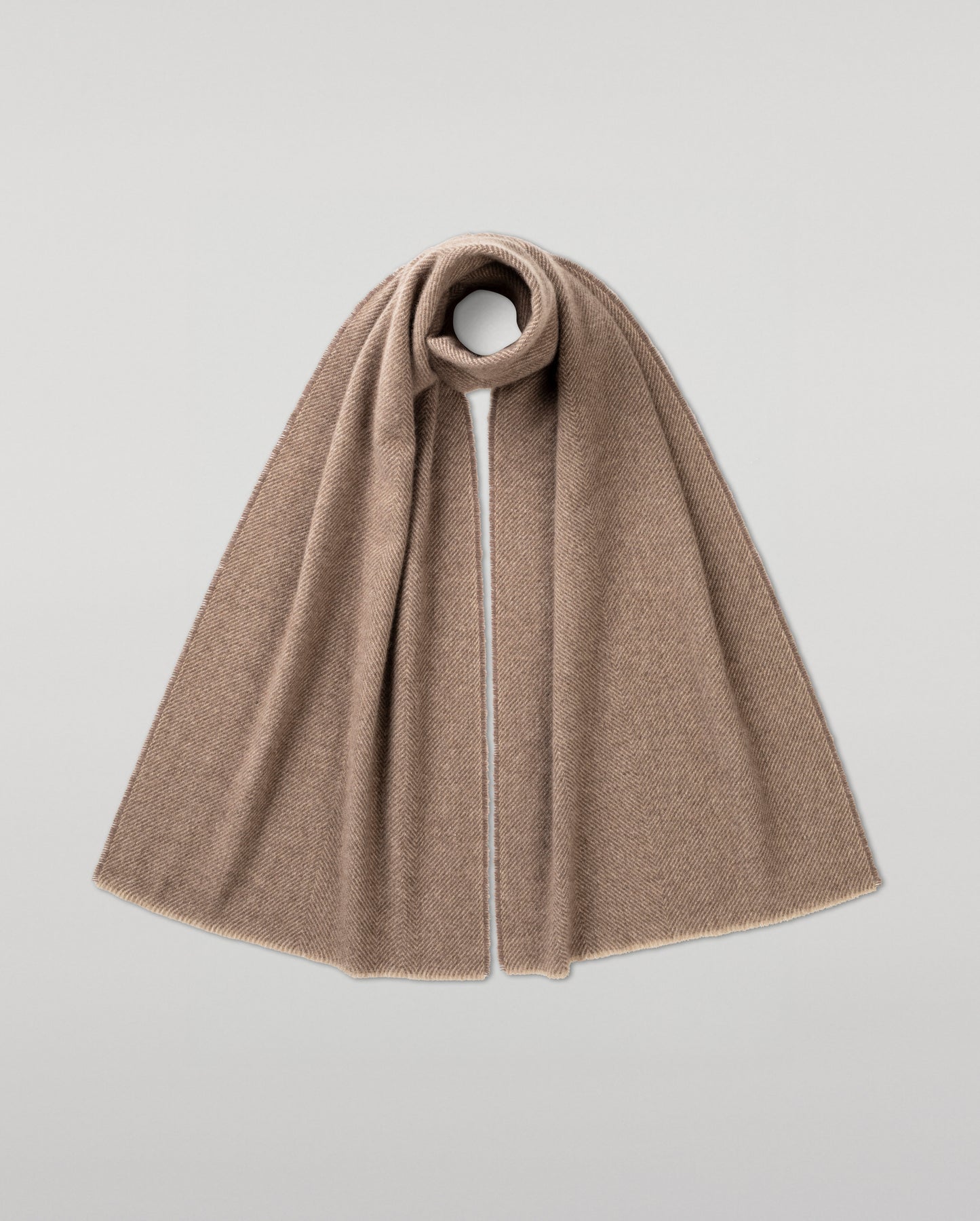 JOHNSTONS OF ELGIN CASHMERE MOUNTAIN TWILL SCARF NATURAL 100% CASHMERE WA002645RU7802ONE