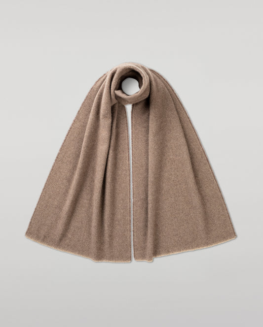 JOHNSTONS OF ELGIN CASHMERE MOUNTAIN TWILL SCARF NATURAL 100% CASHMERE WA002645RU7802ONE