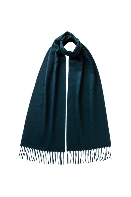 Johnstons of Elgin AW25 Woven Accessories Bottle Green Bottle Cashmere Scarf WA000016SC7319ONE
