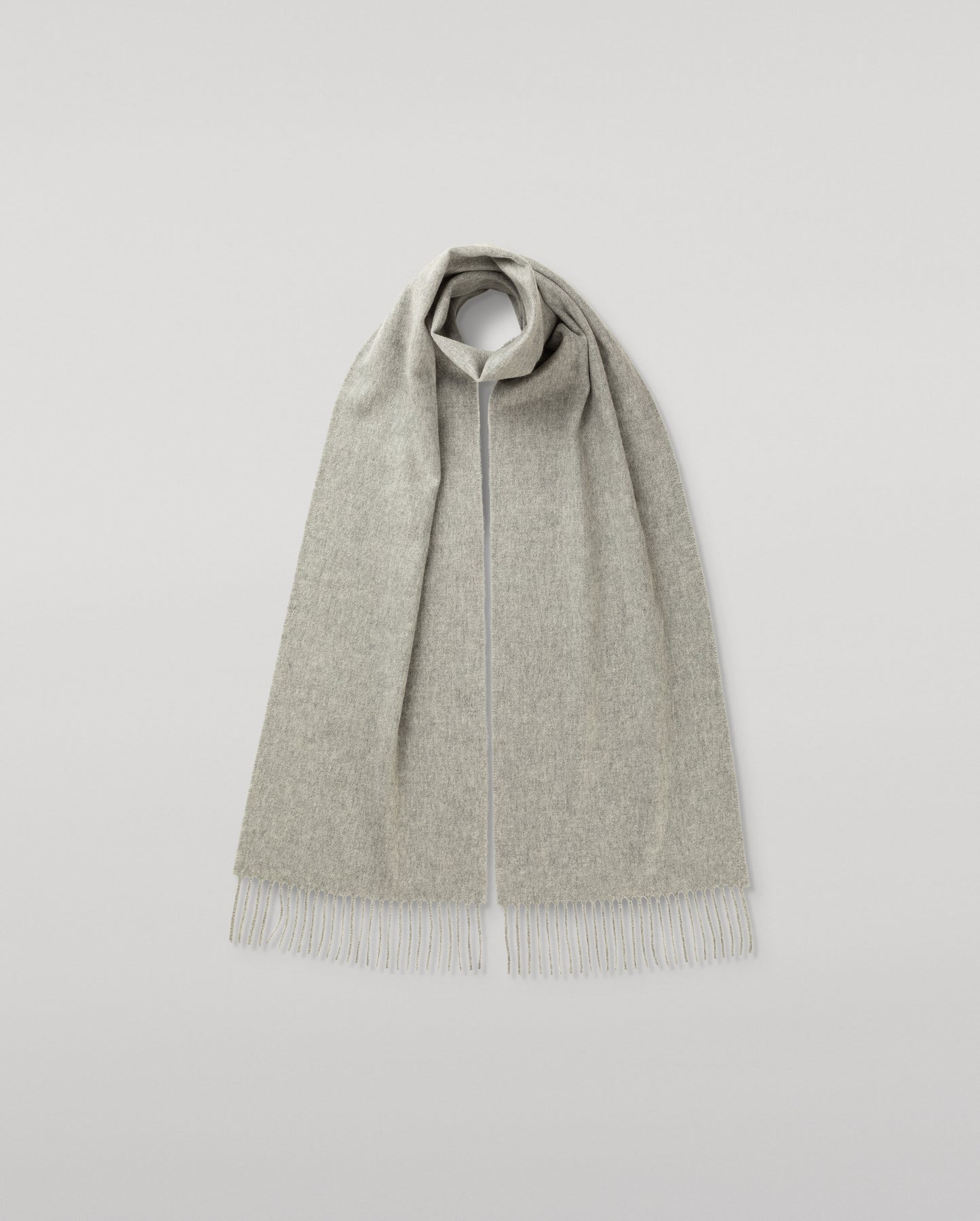 Johnstons of Elgin Woven Accessory Light Grey Cashmere Scarf WA000016HA0200ONE
