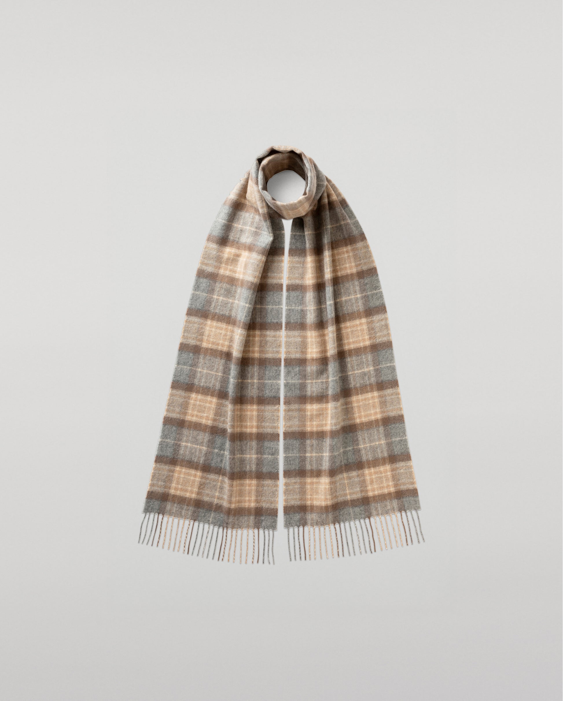 Johnstons of Elgin Woven Accessories Natural MacKellar Natural MacKellar Tartan Cashmere Scarf WA000016KU0542N/A