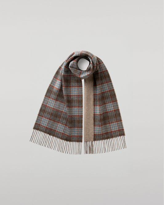 Johnstons of Elgin Woven Accessories Check & Plain Reversible Cashmere Scarf WA000020RU7644ONE
