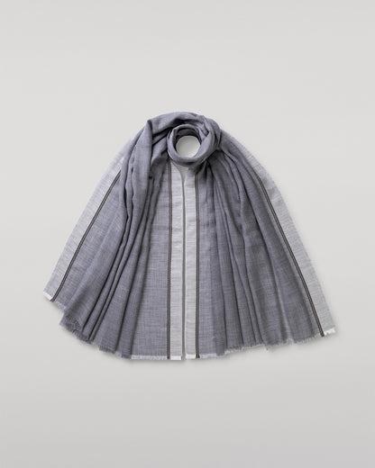 JOHNSTON OF ELGIN IVES CHEVRON BORDER SCARF 100% CASHMERE WA002446RU7700ONE