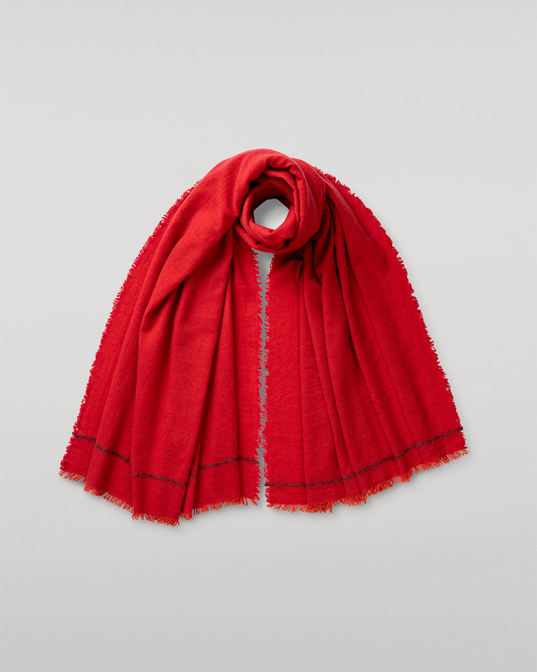 JOHNSTONS OF ELGIN USAN SEMI PLAIN SCARF RED 100% CASHMERE WA002550RU7721ONE