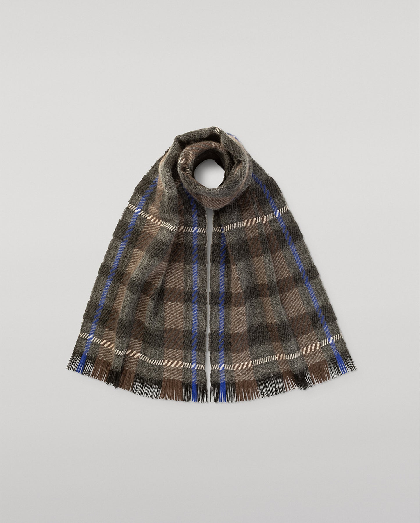 JOHNSTONS OF ELGIN CASHMERE CROWE SCARF DARK GREY 100% CASHMERE WA002615RU7819ONE