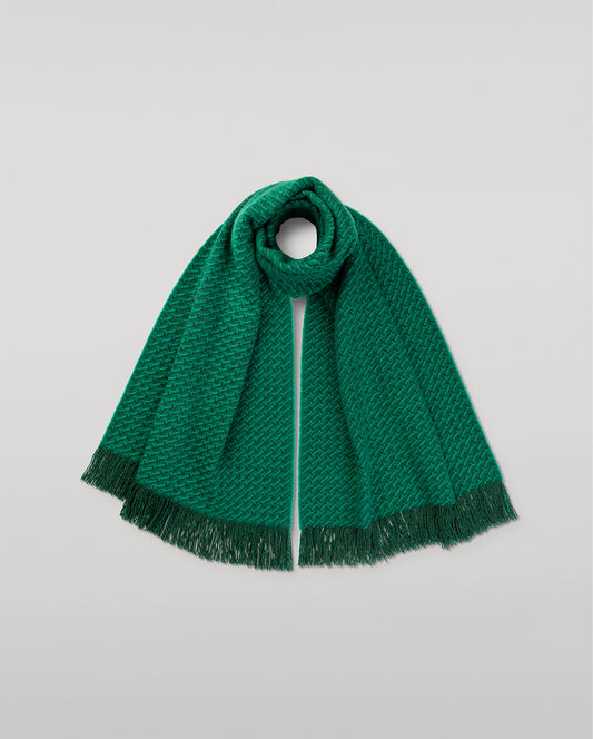 JOHNSTONS OF ELGIN CASHMERE YARROW SCARF GREEN 100% CASHMERE WA002618RU7800ONE