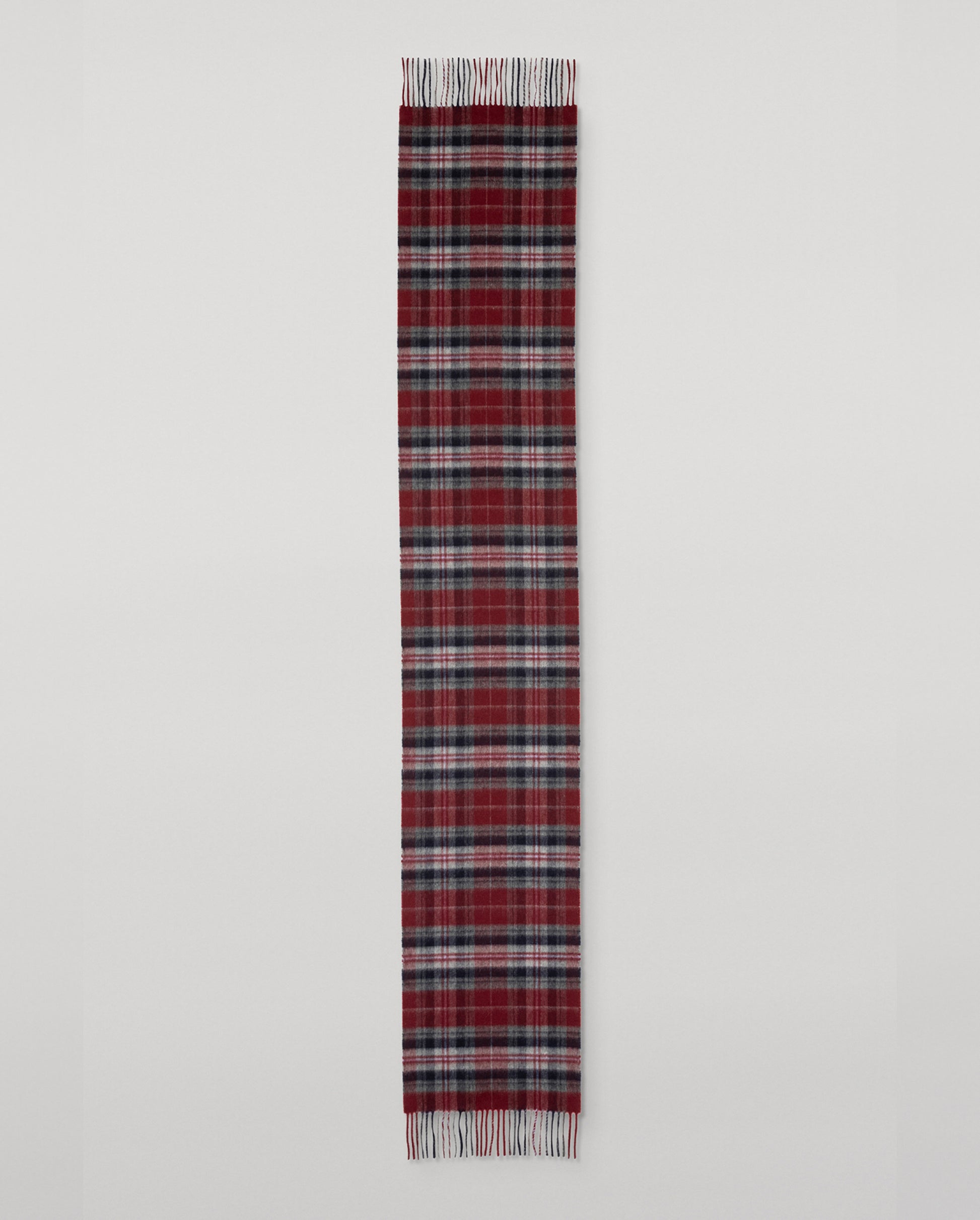 JOHNSTONS OF ELGIN CASHMERE VINTAGE CHECK SCARF DARK RED 100% CASHMERE WA002634RU7779ONE