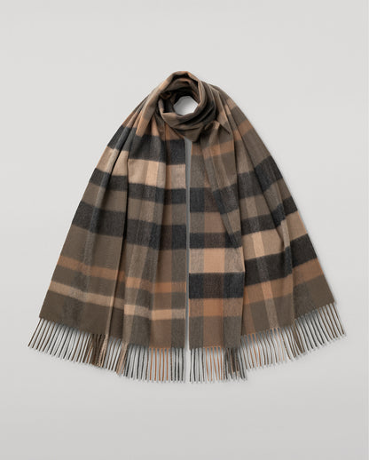 JOHNSTONS OF ELGIN CASHMERE MULTI CHECK SCARF 100% CASHMERE WA002635RU7754ONE