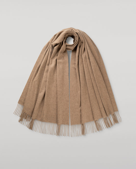 JOHNSTONS OF ELGIN CLASSIC CASHMERE STOLE LIGHT BROWN 100% CASHMERE WA000056HB0333ONE
