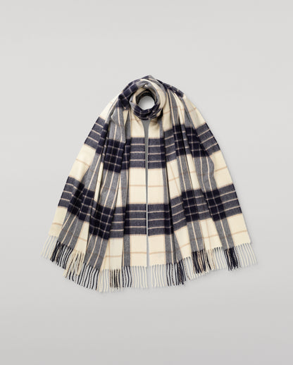 Johnstons of Elgin Tartan Cashmere Stole in Knockmore on a white background WA000056RU5380N/A