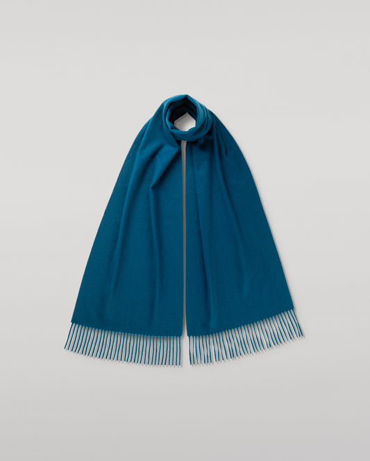 JOHNSTONS OF ELGIN CLASSIC CASHMERE WIDE SCARF BLUE 100% CASHMERE WA000057SD5123ONE