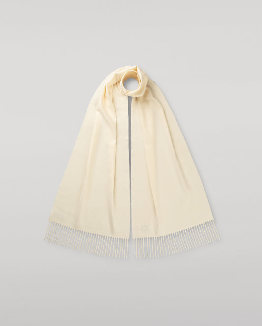 Johnstons of Elgin Oversized Cashmere Scarf in White on a white background WA000057SA0000N/A
