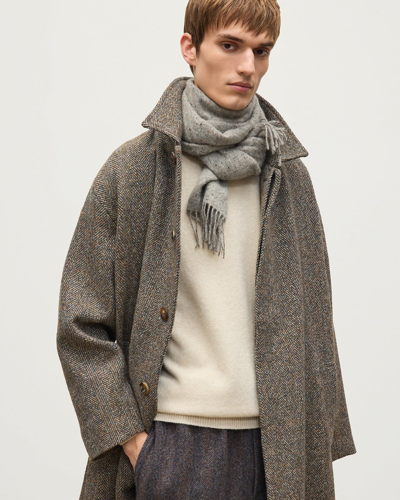 Johnstons of Elgin Woven Accessories Peregrine Lofty Twill Cashmere Scarf WAC02307RU7656ONE