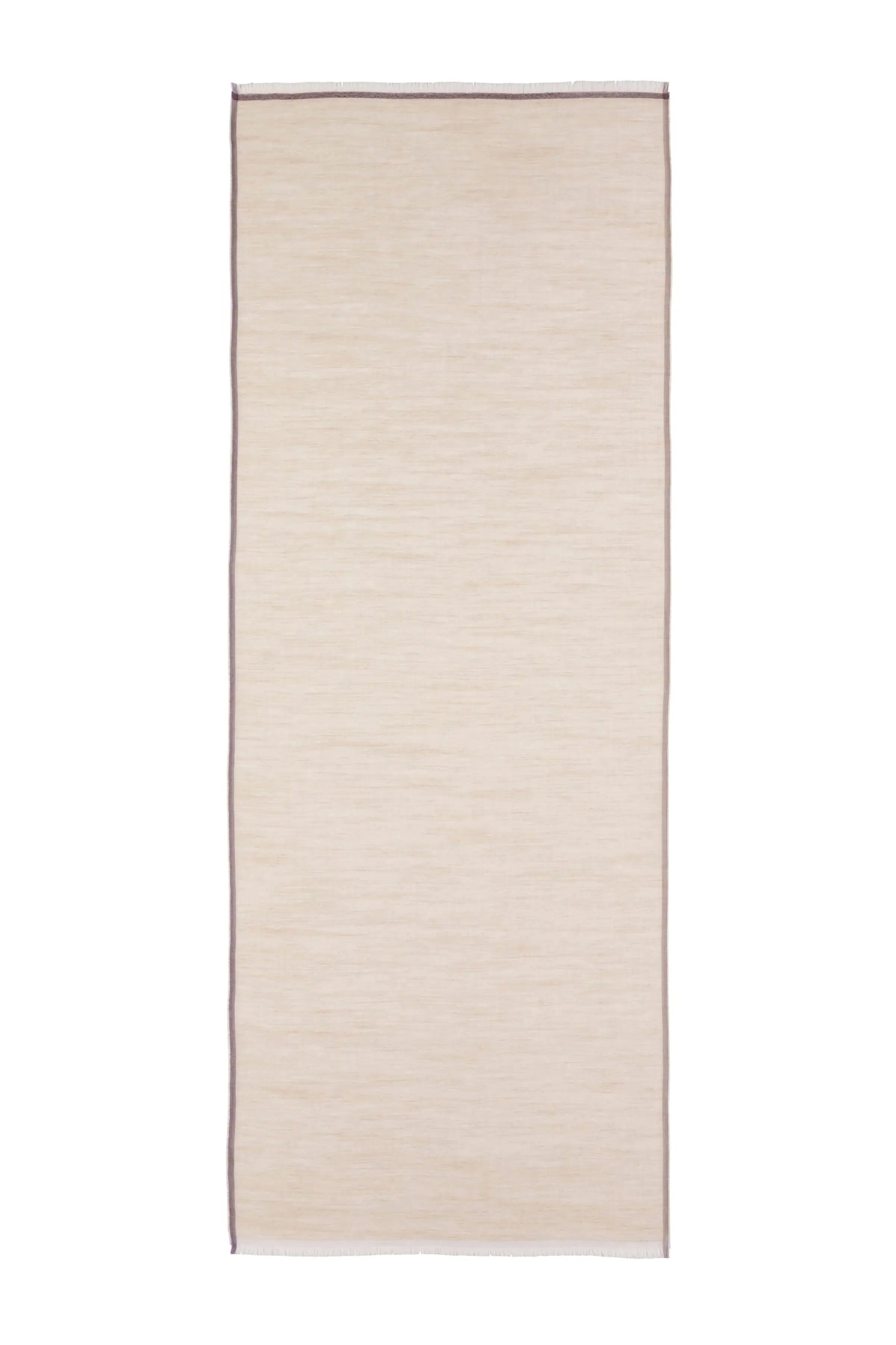 Johnstons of Elgin SS25 Accessories Natural Colour Border Lightweight Scarf lying flat on a white background WB002693RU7595ONE