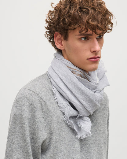 JOHNSTONS OF ELGIN CYRUS FLOAT EDGE SCARF GREY 94% WOOL 4% CASHMERE 2% SILK WB002860RU7712ONE