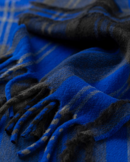 JOHNSTONS OF ELGIN MACH TARTAN SCARF BLUE 95% WOOL 4% CASHMERE 1% SILK WB002957RU7777ONE