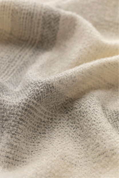 Johnstons of Elgin AW25 Woven Accessories Ecru Blurred Bouclé Scarf WB002789RU7669ONE