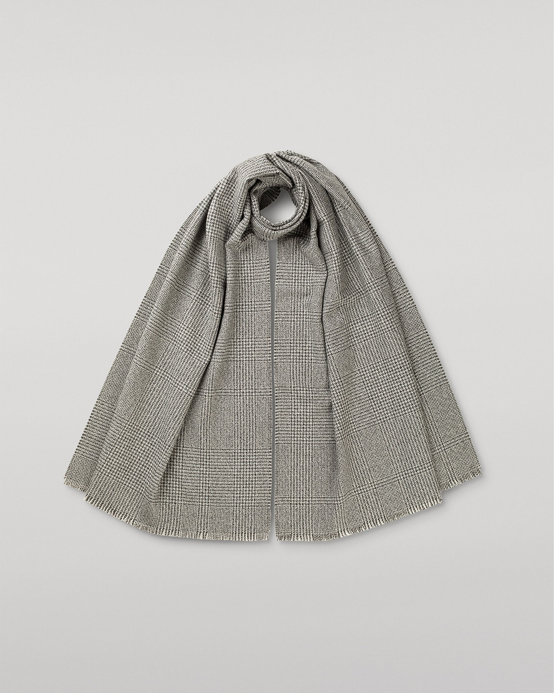 JOHNSTONS OF ELGIN TWEED SCARF GREY 53% WOOL 47% CASHMERE WB002946RU7811ONE