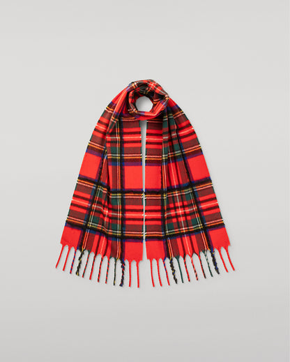 JOHNSTONS OF ELGIN MACH TARTAN SCARF DARK RED 95% WOOL 4% CASHMERE 1% SILK WB002970RU7831ONE