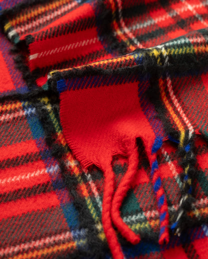 JOHNSTONS OF ELGIN MACH TARTAN SCARF DARK RED 95% WOOL 4% CASHMERE 1% SILK WB002970RU7831ONE