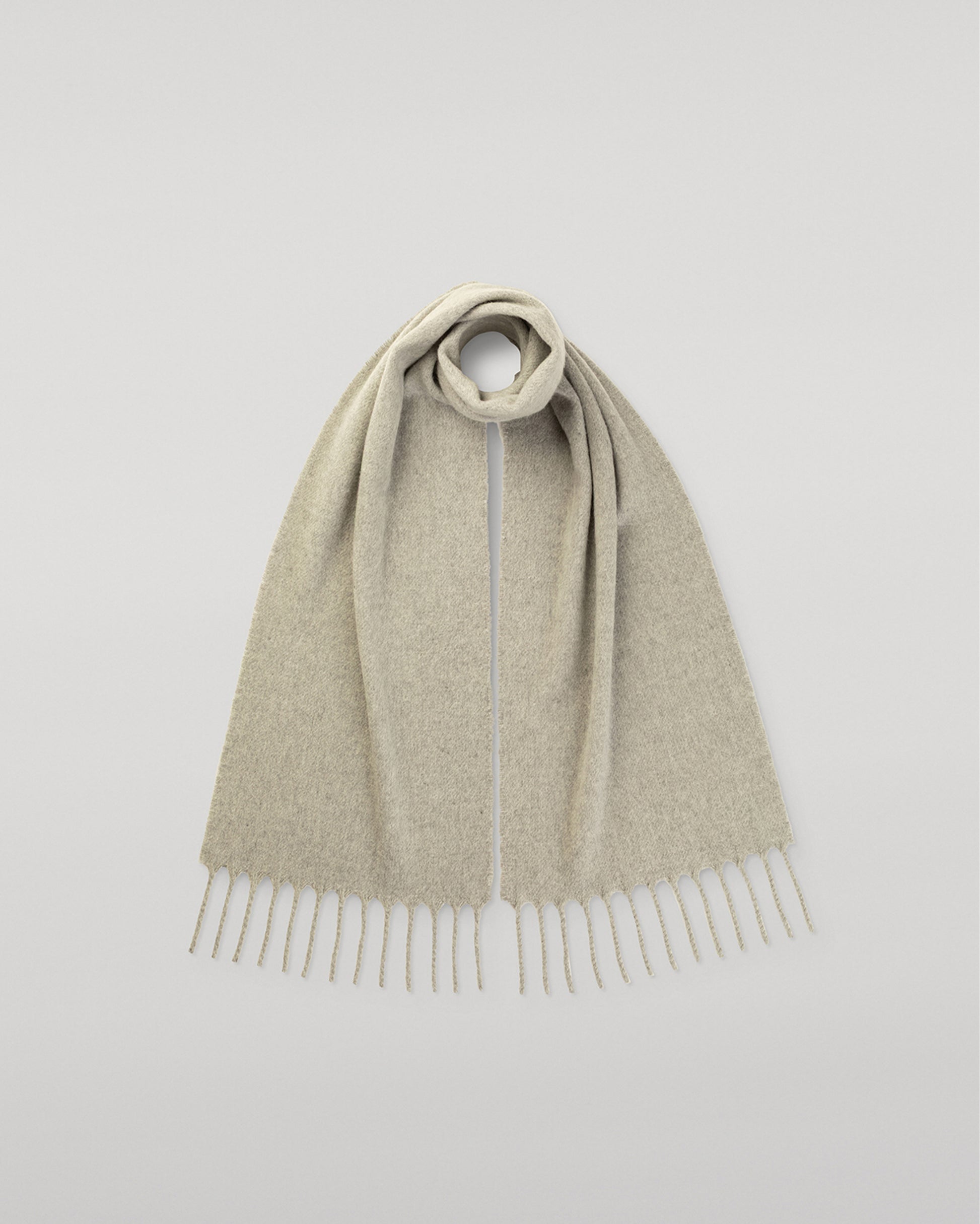 JOHNSTONS OF ELGIN MACH SCARF LIGHT GREY 100% WOOL WD002011HA0200ONE