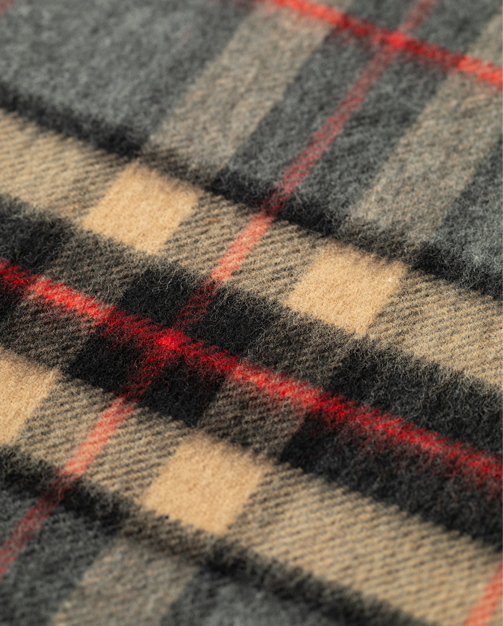 JOHNSTONS OF ELGIN VINTAGE CHECK MERINO SCARF GREY MULTI 100% WOOL WDC01797RU7761ONE