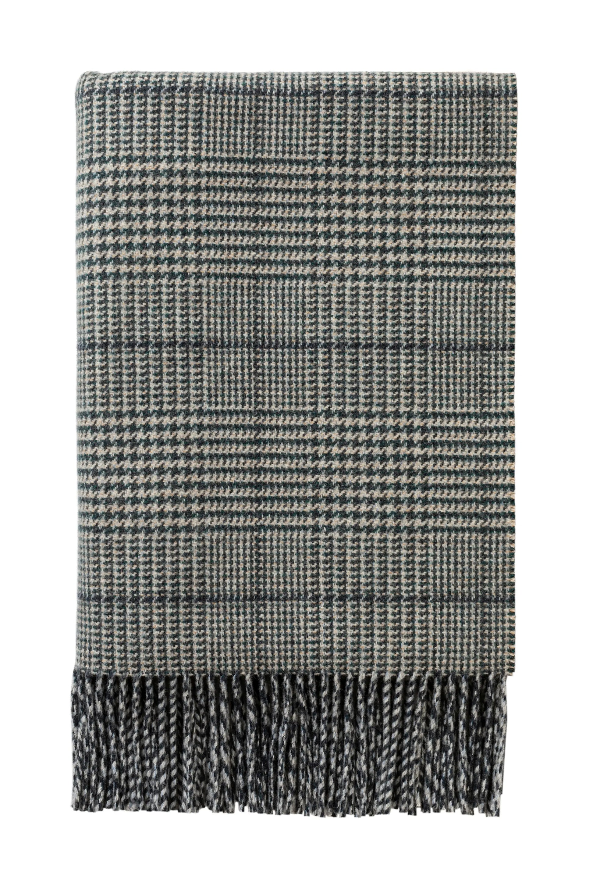 2025 Johnstons of Elgin Interiors Collection Bottle Tweed Glen Check Wool Throw on a white background  WDC01930RU7652ONE