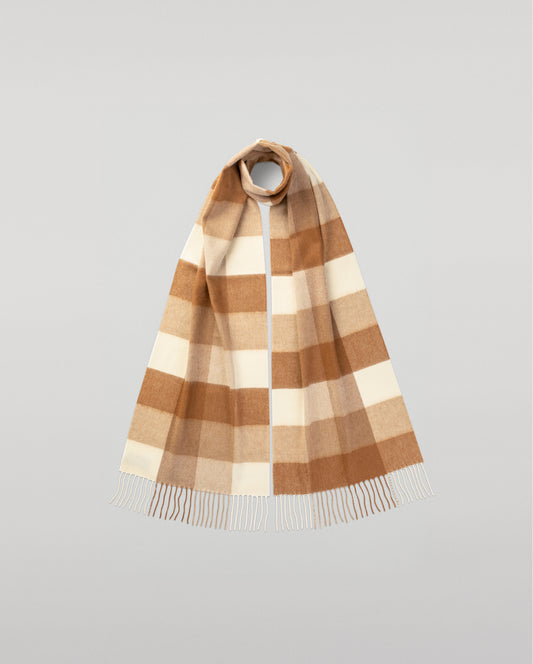 Johnstons of Elgin Vicuna  Block Check Cashmere & Vicuña Scarf WV000015RU5642N/A